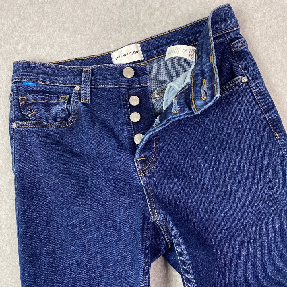 Cotton Citizen Womens 26 Cindy Jean Blue Stretch Denim Button Fly - Picture 4 of 12
